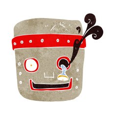 cartoon robot head N45