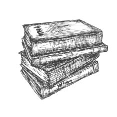 sketch of a stack books N2