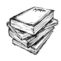 sketch of a stack books N3