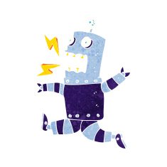 cartoon terrified robot N4