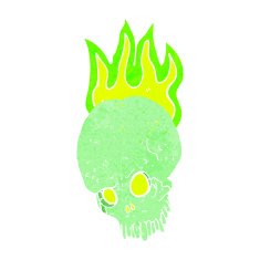 cartoon spooky skull N99