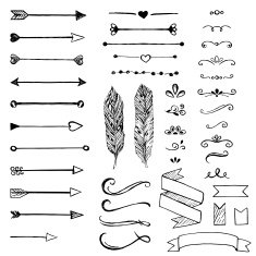 Set of sketched design elements