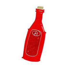 cartoon message in bottle N4