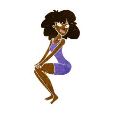 cartoon sitting woman in dress N6