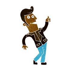 cartoon man giving thumbs up sign N13