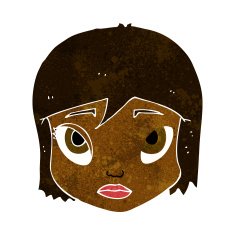 cartoon female face N78