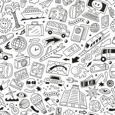 Travel transportation - seamless background N2