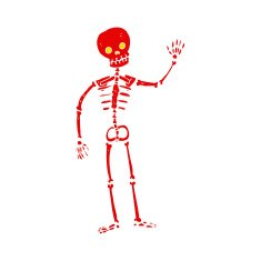 cartoon waving skeleton N5