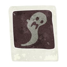 cartoon ghost in the photograph N2