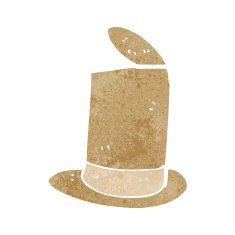 cartoon old top hat N13