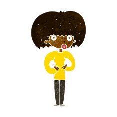 cartoon surprised woman N130