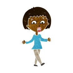 cartoon woman shrugging shoulders N260