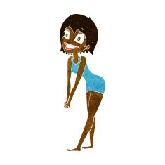 cartoon excited woman N78