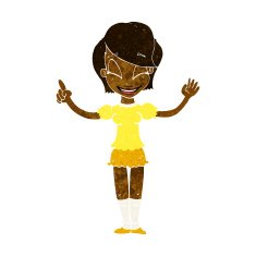 cartoon pretty girl with idea N15