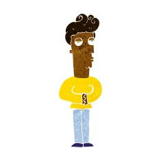 cartoon jaded man N11