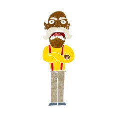 cartoon shocked old man N20