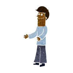 Cartoon Man Shrugging Shoulders N46