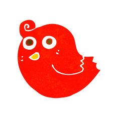 funny cartoon bird N114