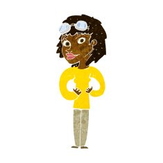 cartoon aviator woman N5