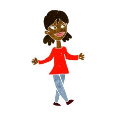 cartoon woman with no worries N20