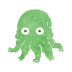 cartoon alien squid face N17