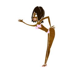 cartoon woman in bikini N30