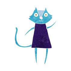 cute cartoon black cat waving N4