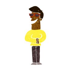 cartoon grinning man wearing sunglasses N4