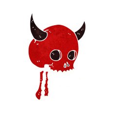 cartoon spooky skull N100