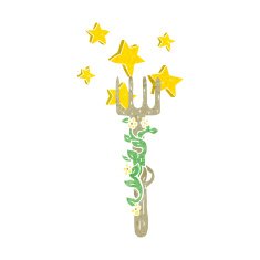 cartoon ornate wooden fork N6