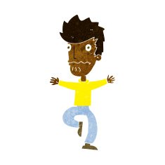 cartoon frightened man N65
