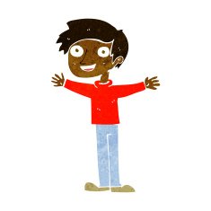 cartoon enthusiastic man N5