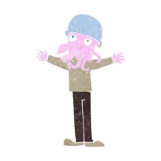 cartoon alien squid face man N5