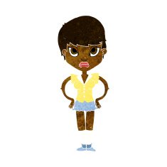 cartoon annoyed girl N15