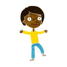 cartoon excited boy N86