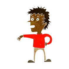 cartoon man making dismissive gesture N11