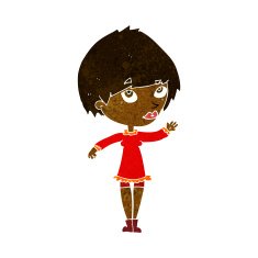 Cartoon Woman Waving N182