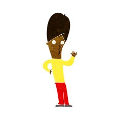 Cartoon Man Waving N23