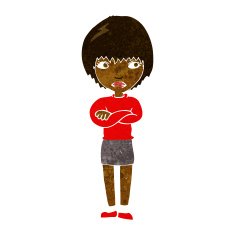 cartoon annoyed woman N107