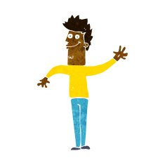 cartoon happy waving man N6