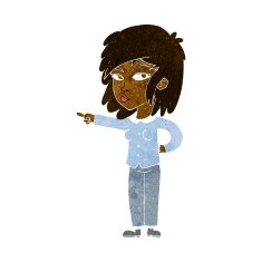 cartoon woman pointing N122