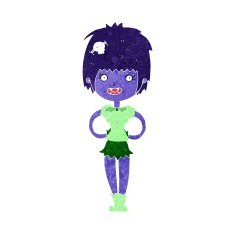 cartoon happy vampire girl N20