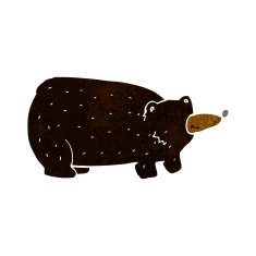 funny cartoon black bear N8
