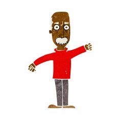 cartoon angry old man N88