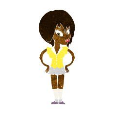 cartoon woman with hands on hips N120