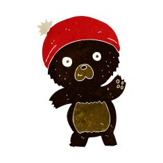 cute cartoon black bear N28