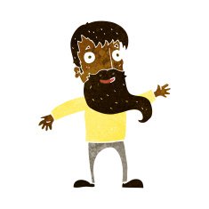 cartoon man with beard waving N6
