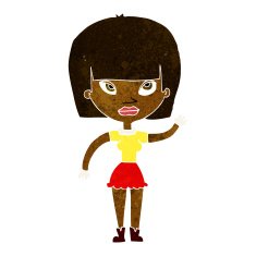 Cartoon Woman Waving N185