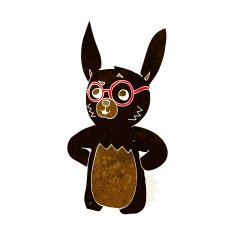 cartoon rabbit wearing spectacles N6