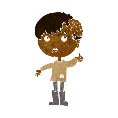 cartoon boy with growth on head N22
